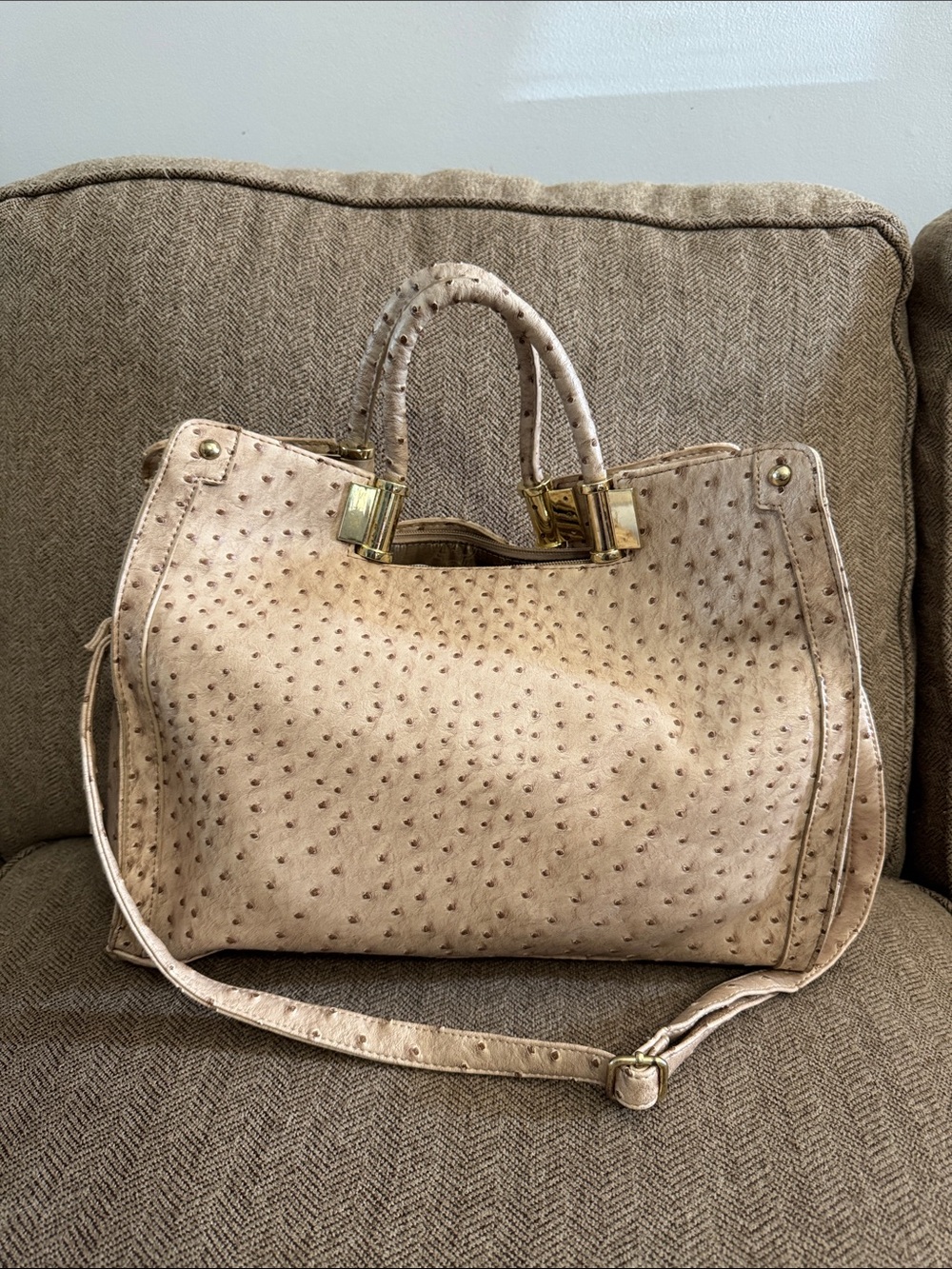 Ivanka Trump ostrich vegan leather purse, as is